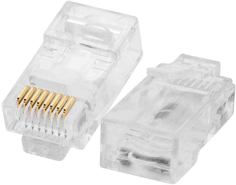 50pcs/Box RJ45 Connector CAT6 Pass Through Ends Ethernet Gold Plated Network Plug for CAT6 Cable Option