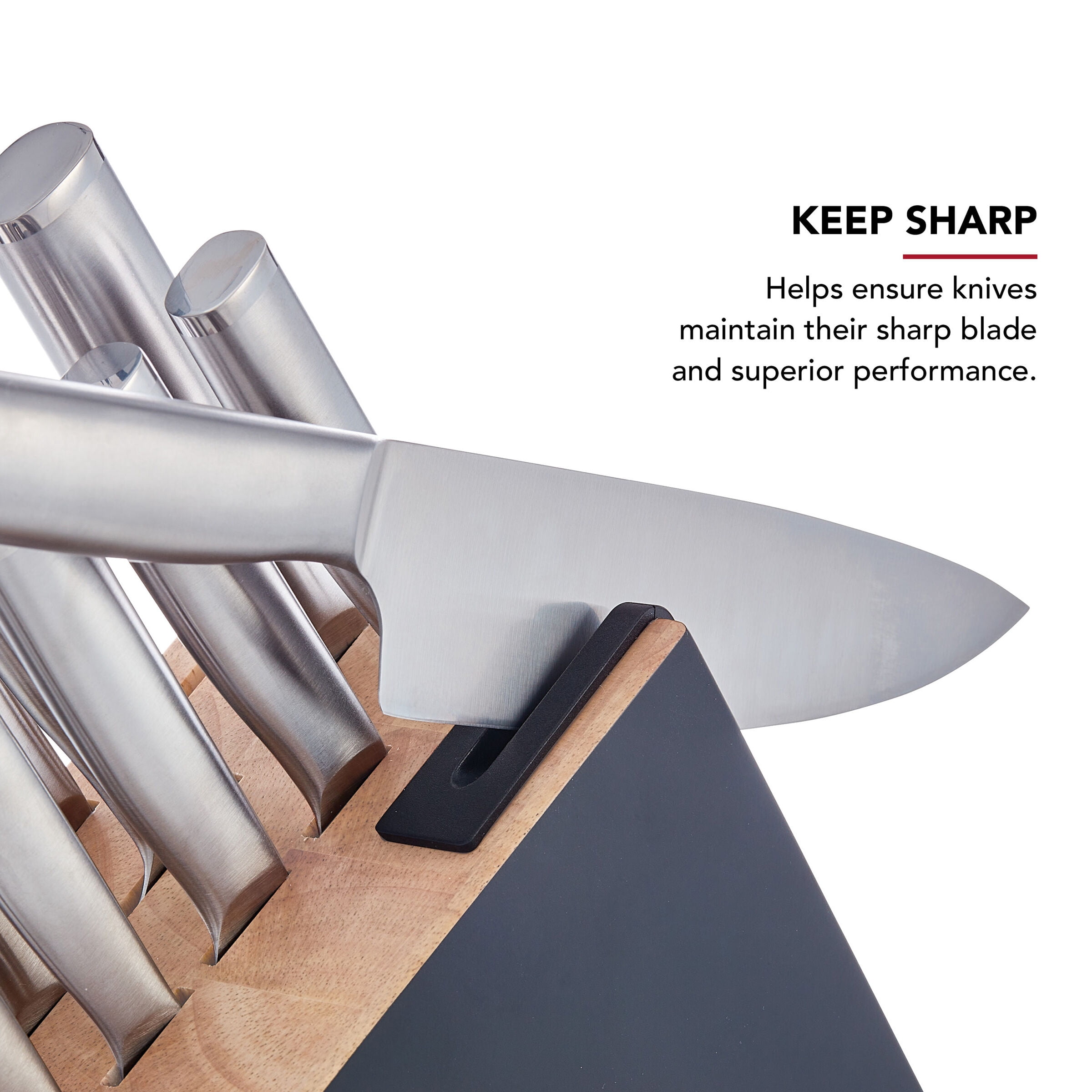 KitchenAid Gourmet 14-Piece Two-Tone Black Knife Block Set, Stainless Steel Handles