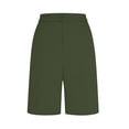 thumbnail image 4 of Betivan Womens High Waisted Wide Leg Dress Shorts Solid Color Casual Knee Length Bermuda Shorts Summer Work Culottes with Pockets for Office Wear, 4 of 9