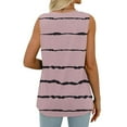 thumbnail image 4 of Timegard Womens Summer Tops V-Neck Striped Pleated Sleeveless Comfy Casual Tunic Tops for Leggings, 4 of 6