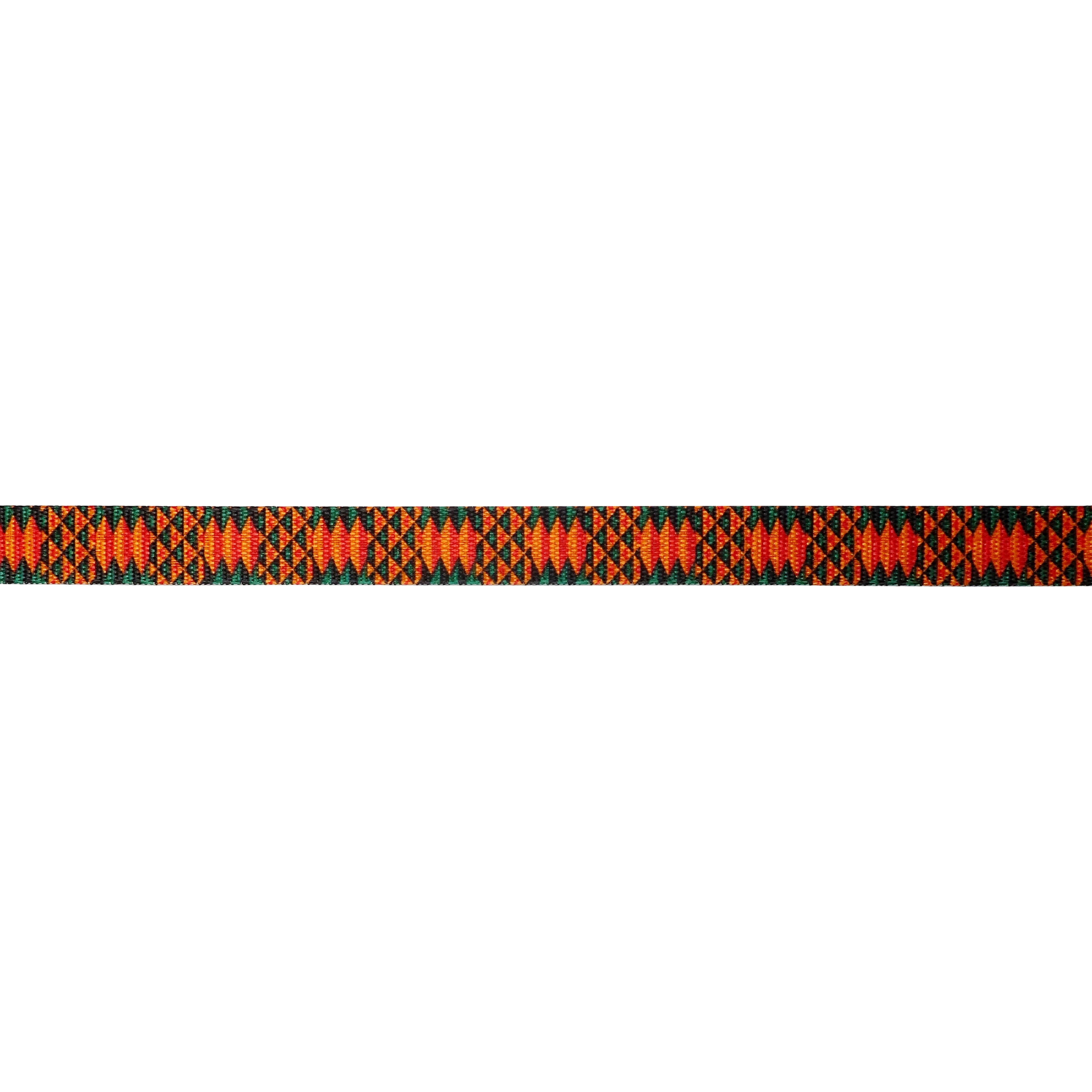 Celebrate It 5/8" x 7yd. Faux Linen Geometric Ribbon - Green & Orange, Non-Wired with Woven Selvage, Polyester - Ideal for Gift Wrapping, Baskets & DIY Decor, 12 Pack