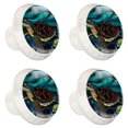 Drawer Knobs Decorative Kitchen Knob Set of 4, Sea Turtle Big Seamless