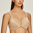 thumbnail image 3 of MELENECA Underwire Front Closure Bras for Women Almond 42F, 3 of 6