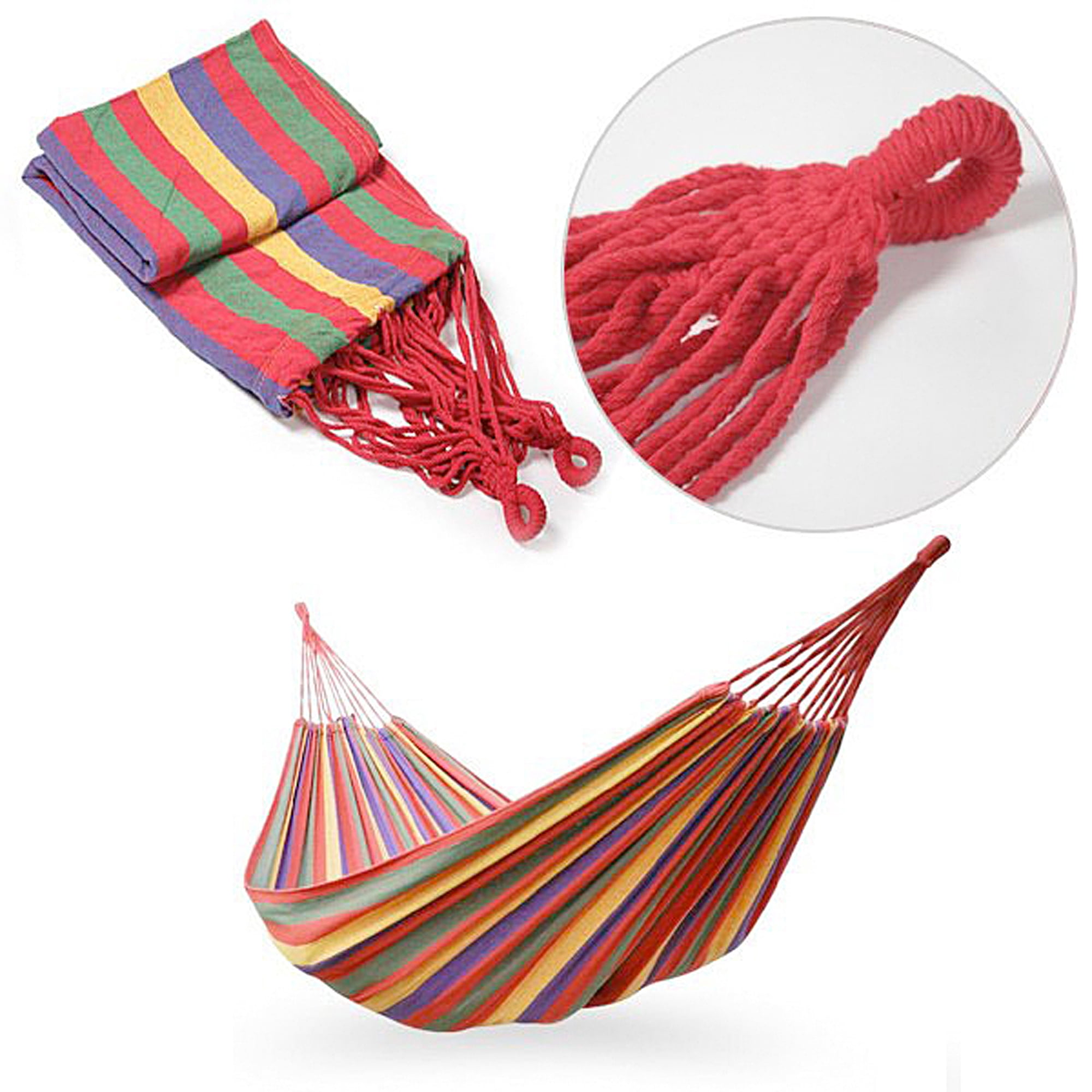 Evertone Outdoor Leisure Double 2 Person Cotton Hammocks