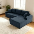 thumbnail image 3 of GJQ 103" Cloud Boneless Couch with Deep Seat,Left Facing Chaise, Independent pocket springs Corduroy L Shaped Couch Convertible Sofa Bed for Living Room Bedroom, No Assembly Required, 3 of 14