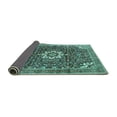 thumbnail image 2 of Ahgly Company Indoor Round Medallion Turquoise Blue Traditional Area Rugs, 6' Round, 2 of 4
