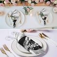 thumbnail image 3 of Grey Trains Cloth Napkins, Black White Vintage Tunnels Hand Print Art Washable and Reusable Dinner Napkins Set of 2, Table Napkin for Kitchen Party Birthday Wedding Hotel Housewarming 20"x20", 3 of 9