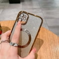 thumbnail image 4 of Compatible with iPhone 11 Magnetic Gardient Glitter Case, Plating Bling Cute Case with MagSafe for Women Girls Full Camera Protector Back Cover for iPhone 11 6.1'' Gold, 4 of 11