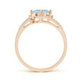 thumbnail image 2 of Angara Natural 1 Ct. Aquamarine with Diamond Classic Ring in 14K Rose Gold for Women (Ring Size: 12), 2 of 8