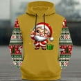 thumbnail image 5 of UVEASISHA Mens Christmas Hoodies Big and Tall Ugly Graphic Sweatshirts Cute Santa Claus Hooded Sweatshirt Color Block Fashion Long Sleeve Pullover Tops Yellow S, 5 of 6