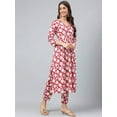 thumbnail image 6 of Janasya Women's Maroon Cotton Floral Printed Pant Set, 6 of 9