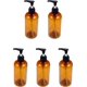 thumbnail image 2 of BRILLAR Dispensador de vidrio portátil - Botellas de prensa de subenvase de 6 piezas para maquillaje y cuidado de la piel - Vidrio marrón de 300 ml, 2 of 5