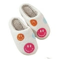 thumbnail image 2 of PacificPlex Womens Smiley Preppy Smile Slippers Retro Plush (5-6, Pink Multi Smile), 2 of 7