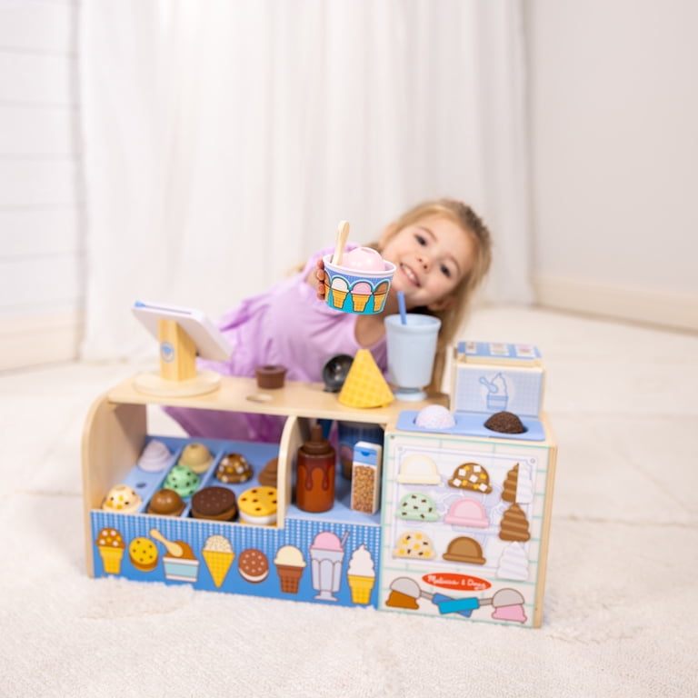 Melissa & Doug Cool Scoops Ice Creamery Wooden Counter with Play