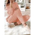 thumbnail image 1 of Solid Knitted Matching Two-piece Set Casual Long Sleeve Sweater & Pants Outfits Women's Clothing, 1 of 5