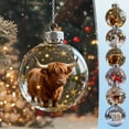 thumbnail image 5 of Clear Glass Christmas Balls with Exquisite Flower Hanging Loop,Snowflake Christmas Ball Ornaments with Sparkling Glitter,Animal Themed Christmas Tree Decorations for Holiday Home Christmas Decor-Cow, 5 of 7