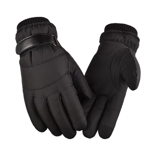 Guantes de invierno para hombre, guantes de ciclismo, antideslizantes, modernos, térmicos y cálidos para correr y conducir. Negro