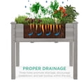 thumbnail image 4 of Raised Garden Bed, Elevated Fir Wood Planter Box Stand for Backyard, Patio, Balcony w/Bed Liner & Drainage Hole, 150lb Capacity -34x18x30in, Gray, 4 of 5