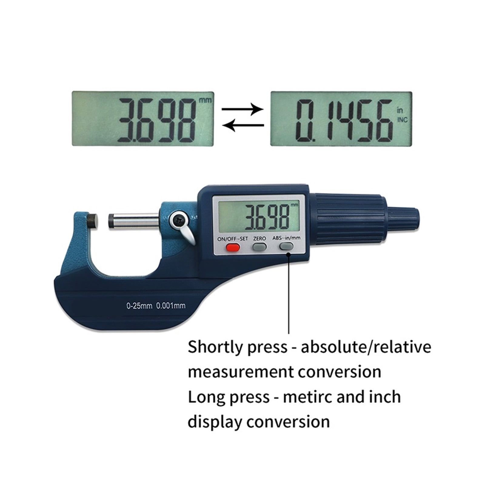 0-25 mm Electronic Micrometer Digital 0.001 mm Outside Gauge Caliper Digital Electronic Micrometer ,Precision Measuring