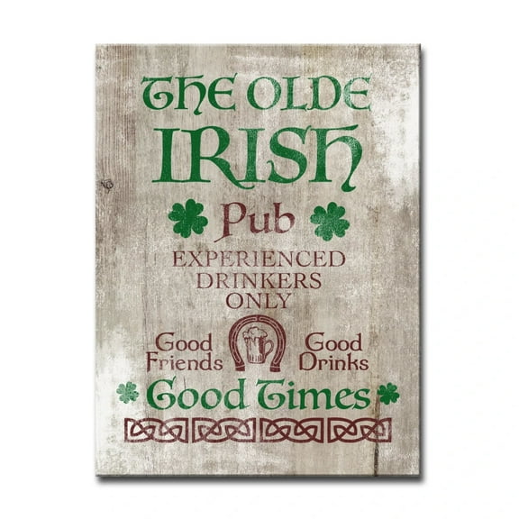 Beige and Green St. Patrick's Day Rectangular Canvas Wall Art 16" x 12"