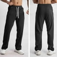 thumbnail image 5 of qelini Baggy Sweatpants for Men Elastic Waist Drawstring Pants Solid Sport Pants Casual Trendy Trousers with Pockets, 5 of 5