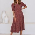 thumbnail image 1 of FcBaudy Jupes pour Femmes, Robes Midi pour Femmes, Robes d'Été pour Femmes Femmes Manche à Pois - Couture Jupe Ample Robe Femmes Robe, 1 of 7