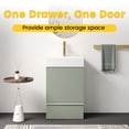 thumbnail image 4 of 20" Sturdy Compact Freestanding Cabinet, Bathroom Storage Unit with Soft Close, Modern Small Bathroom Vanity with Ceramic Sink for Bathroom, Light Green, 4 of 9