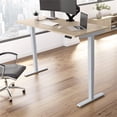 thumbnail image 2 of Bowery Hill 71" Engineered Wood Adjustable Standing Desk in Natural Elm/Silver, 2 of 7