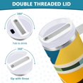 thumbnail image 3 of Yayeee 30oz Double-Wall Insulated Stainless Steel Tumbler with Handle Bottle, Yellow Glasses, 3 of 8