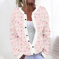 thumbnail image 1 of LOVZFMLL Cardigan pour Femmes Décontracté Imprimé de Noël Cardigan Tricoté Veste à Boutons, 1 of 5