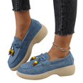 thumbnail image 2 of YOUYEDIAN Loafers for Women Round Toe Versatile Platform Comfy Lace-up Deco Fashion Flats Casual Slip On Soft Walking Shoes, 2 of 5