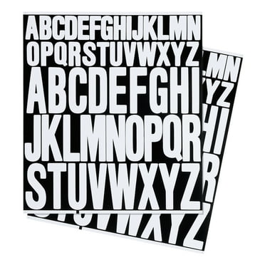 Uxcell Letter Stickers 1 Inch 2 Inch, 12 Sheets Self Adhesive Alphabet Sticker Vinyl Letter Decals, White