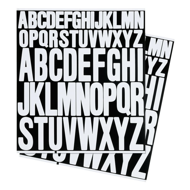 Calcomanías de Letras Uxcell 1 Pulgada 2 Pulgadas, 12 Hojas de Calcomanías de Letras Adhesivas de Vinilo, Blancas