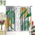 thumbnail image 3 of Boho Abstract Window Curtains Mid Century Rod Pocket Modern Leaves Curtain Drapes Geometric Curtains for Bedroom Living Room Treatment Set 2 Panels,84x84 Inches, 3 of 8