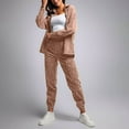 thumbnail image 3 of Fanxing Womens Two Piece Sets Plus Size Turn Down Collar Shirt Shacket Casual Loose Jogger Matching Corduroy Tracksuit Comfy Loungewear M, 3 of 6