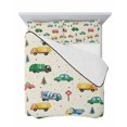 thumbnail image 7 of Quilts Twin Size Bedding Set, Beige Cartoon Truck Lightweight Quilted Comforter, Funny Cute Colorful Car Tree Polka Dot Soft Reversible Bedspread Coverlet with Pillow Covers for All Season, 68" x 86", 7 of 7