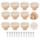 thumbnail image 1 of Pomos de Tocador de RatáN Bohemio, Pomos de CajóN de Madera Redondos, Tejido de Mimbre Hecho una Mano y Tornillos para Pomos de Muebles Bohemios, Beige, 12 Piezas, 1 of 5