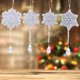 thumbnail image 3 of 4 Uds Colgador de ventana Wdftyju arte de diamante de doble cara campanas de viento copo de nieve Navidad regalo, 3 of 9
