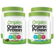 Orgain - Organic Vegan, Non-GMO Plant Based Protein Powder - Creamy Chocolate Fudge (2.04 LB) + Protein Powder - Sweet Vanilla Bean (2.04 LB)