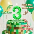 thumbnail image 6 of Pixel world number 6 birthday candle (6 candle), green number 6 candle, pixel style party decoration, birthday cake decoration, 6 of 7