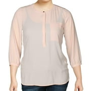 JM Collection Women's Pleated-Back Blouse Pink Size Petite L