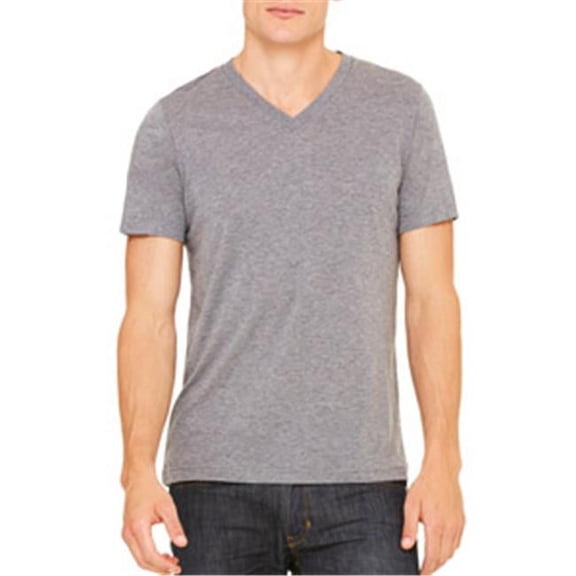 Canvas C3415 Unisex Triblend Short-Sleeve V-Neck Tee - Grey TriBlend - Extra Large