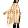 thumbnail image 4 of Honeii Orange argyle Print Scarf Oversized Scarf Tassel Fall Winter Thick Scarf Warm Shawl Women,Women's Scarves & Wraps, 4 of 8
