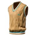 thumbnail image 2 of EGNMCR Pull Col Roulé pour Hommes, Pulls Décontractés Sans Manches à Motif Rhomboïde, Pull Col Rond Men Sweater, 2 of 9
