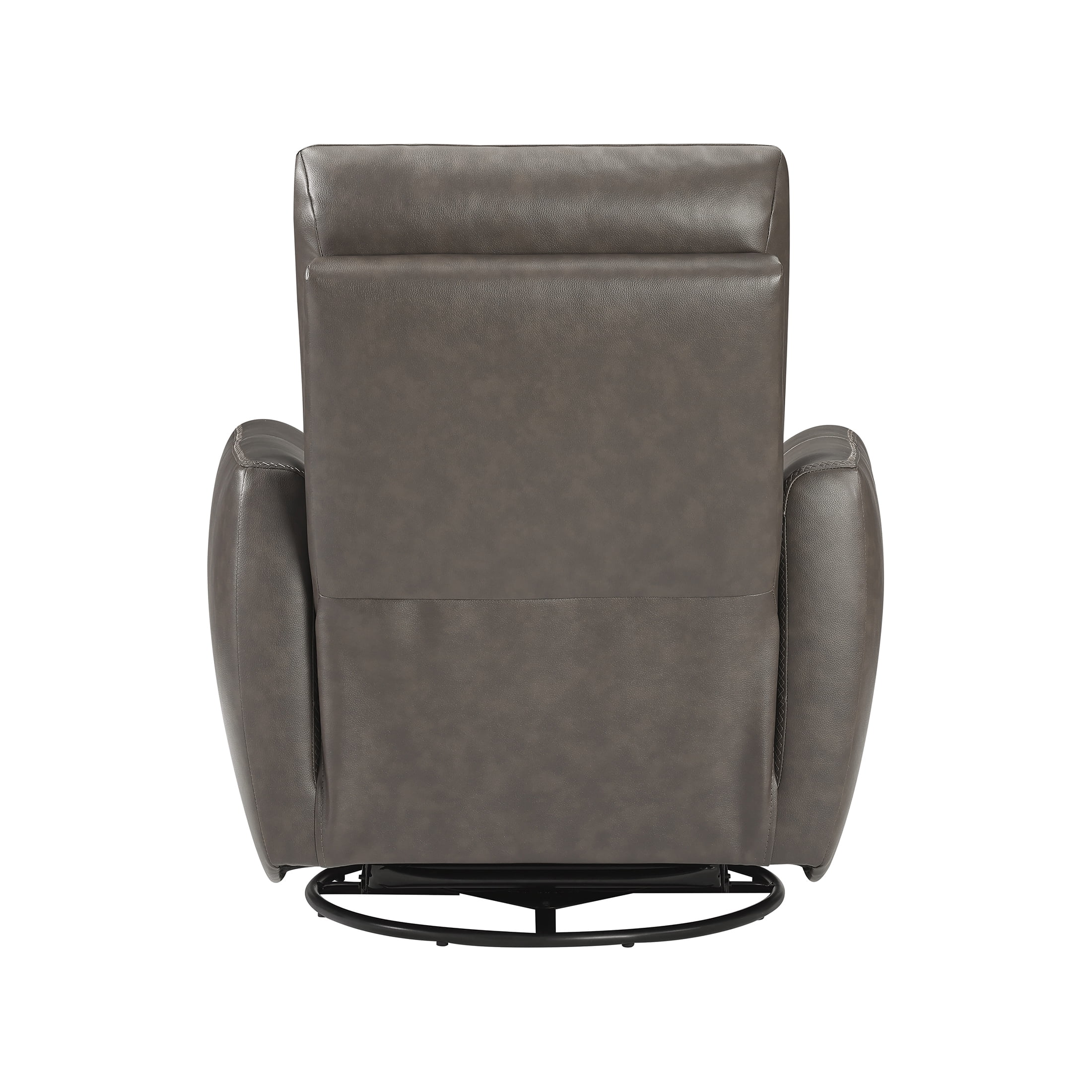 OakvillePark Ashwyn Bay Leather Match Swivel Glider Reclining Chair, Dark Brown