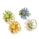 thumbnail image 3 of Zhuge Botón de servilleta con forma de girasol para decoración de mesa de comedor Anillo de servilleta con forma de abeja y margarita de colores - 6 piezas (blanco), 3 of 5