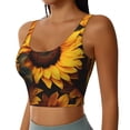 thumbnail image 2 of Balery Vibrant Sunflower Blooms Sujetadores deportivos con espalda cruzada para mujer, acolchados, sin costuras, de alto impacto, ideales para yoga, gimnasio, entrenamiento y fitness.-Large, 2 of 8