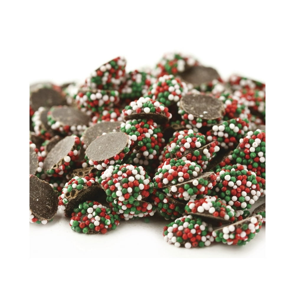 Mini Christmas Nonpareils Dark Chocolate Candy 2 pounds