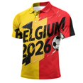 thumbnail image 3 of 2026 Soccer Cup Jersey for Men, Polo Collar Short Sleeve National Flag & Ball Graphic Top - Breathable Fan Shirt for Match Day & Casual Wear Black L, 3 of 5