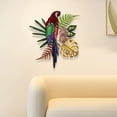 thumbnail image 1 of Decoración de pared de loros de hierro 2d decoración de pájaros del hogar vívidos adornos de arte colgantes de lujo para patio de hotel patio trasero, 1 of 8